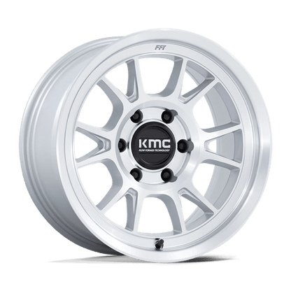 KMC | KM729 RANGE | 17.0x8.50 | 6X114.3 | 0 | GLOSS SILVER W/ MACHINED FACE