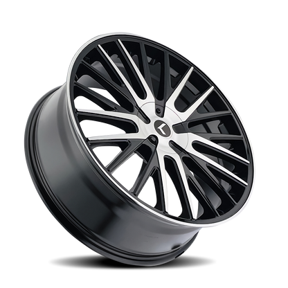 KRAZE DOUBLE DOWN GLOSS BLACK MACHINED | 22x8.5 | 5-100 | 38mm | KR185-22803BM38