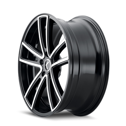 KRAZE LUSSO GLOSS BLACK MACHINED | 17x8 | 5-120 | 38mm | KR190-7812BM38