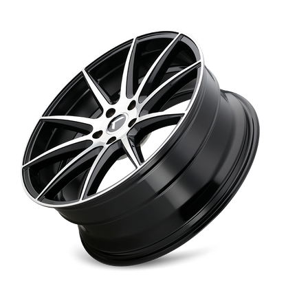 KRAZE COSMOS GLOSS BLACK MACHINED | 17x8 | 5-108 | 38mm | KR194-7831BM38