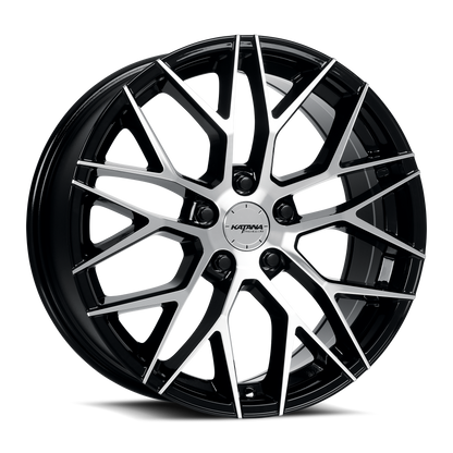 KATANA RACING KR01 Glossy Black Machined Face | 20x8.5 | 5x110 | +40mm | KR01-208551GBF