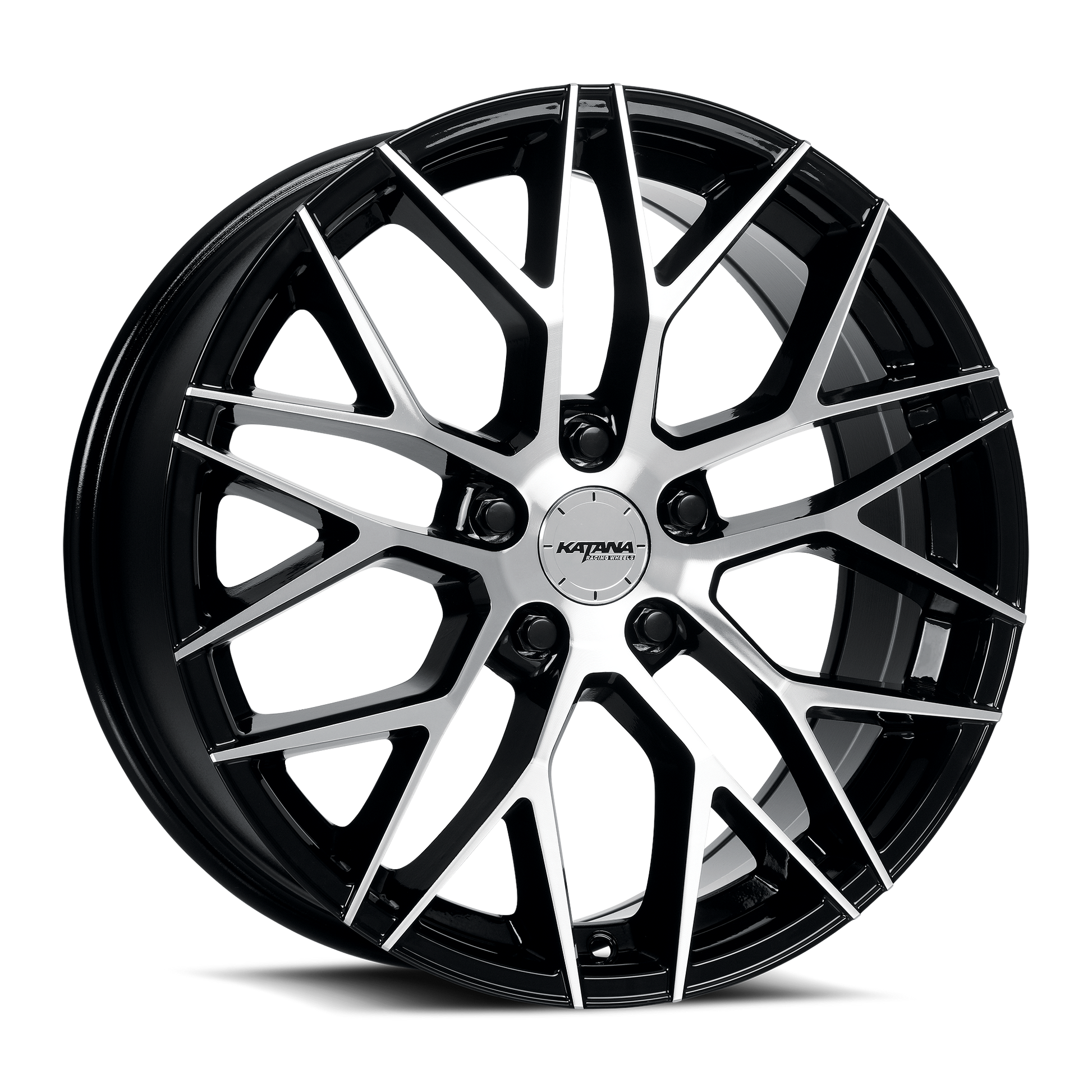 KATANA RACING KR01 Glossy Black Machined Face | 18x8.0 | 5x114.3