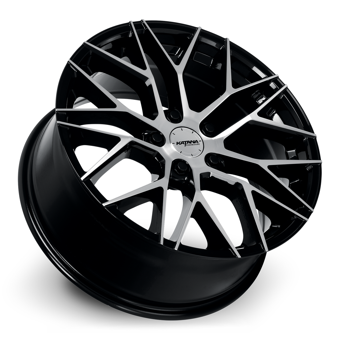 KATANA RACING KR01 Glossy Black Machined Face | 20x8.5 | 5x110 | +40mm | KR01-208551GBF