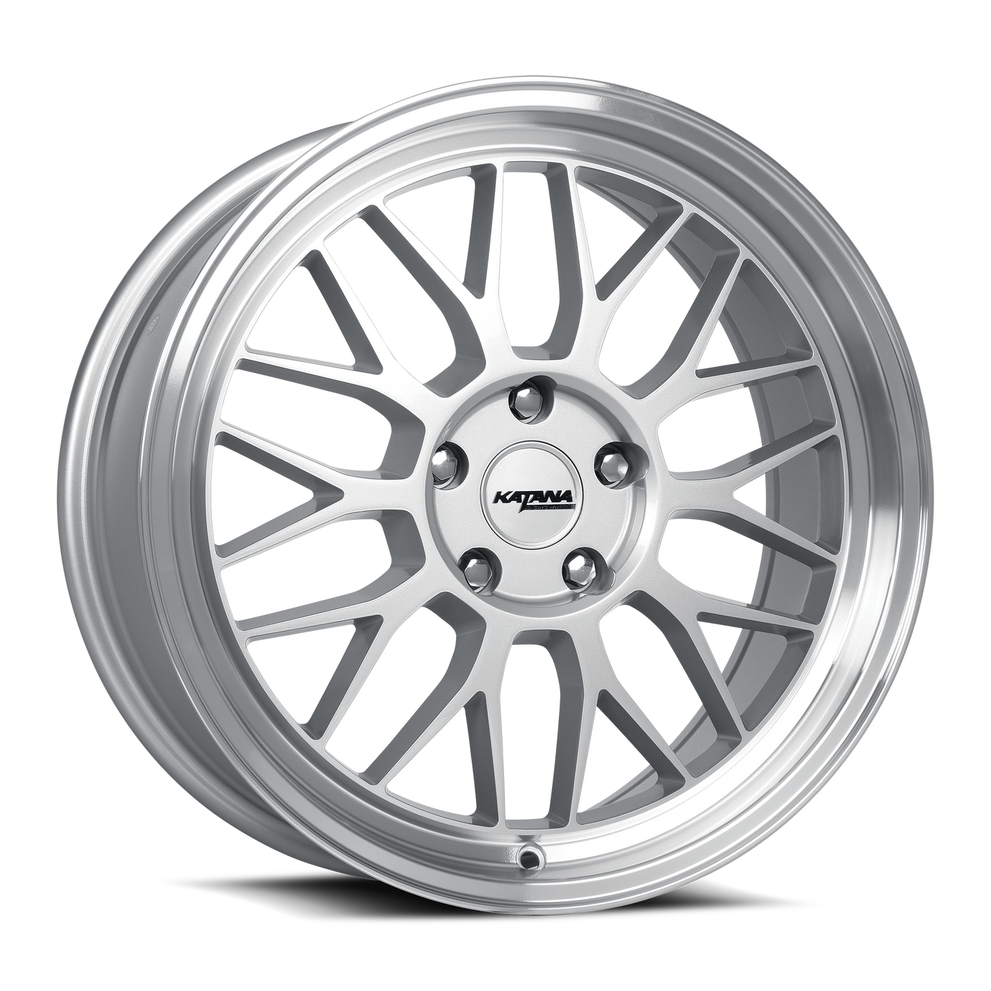 KATANA RACING KR06 Glossy Silver Machine Lip | 18x8.0 | 5x108 | +40mm | KR06-188058GSL