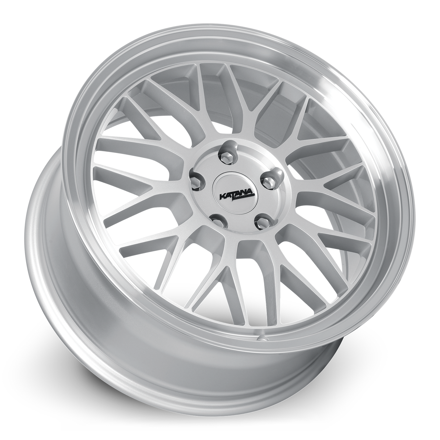KATANA RACING KR06 Glossy Silver Machine Lip | 18x8.0 | 5x100 | +40mm | KR06-188050GSL