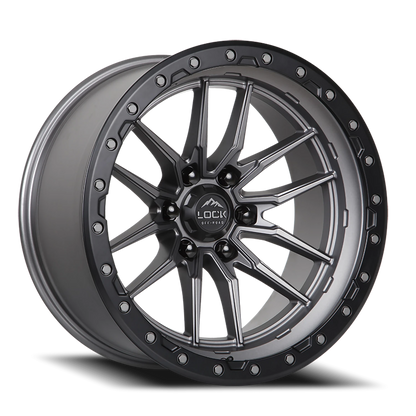 KRAWLER | 20X10 | 6X139.7 | -18 | MATTE GREY W MATTE BLACK RING | KRAWLER-2169MGMBR