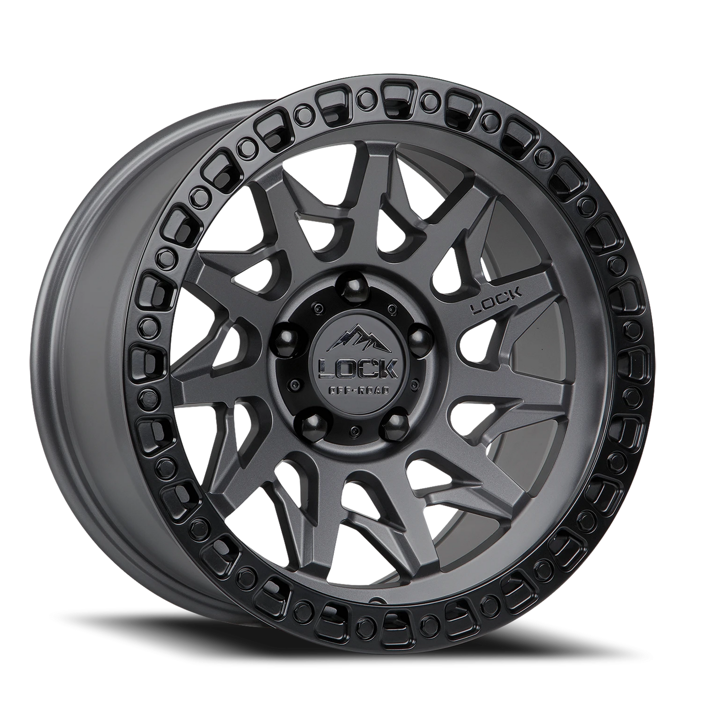 LUNATIC | 20X9 | 5X127 | +0 | MATTE GREY W MATTE BLACK RING | LUNATIC-2957MGMBR