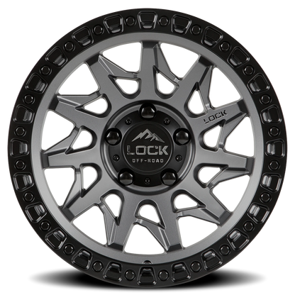 LUNATIC | 20X10 | 5X127 | -18 | MATTE GREY W MATTE BLACK RING | LUNATIC-2157MGMBR - Image 3