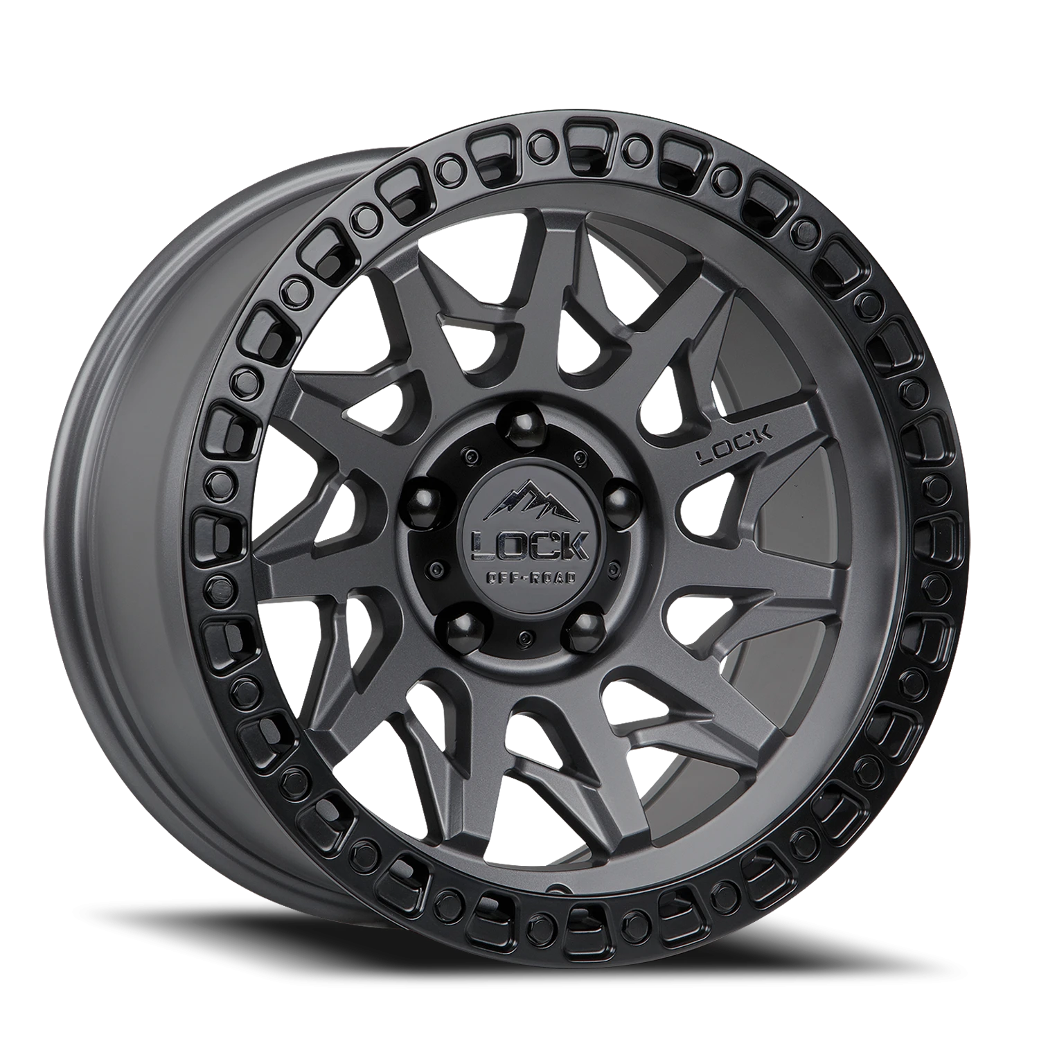 LUNATIC | 20X10 | 6X135 | -18 | MATTE GREY W MATTE BLACK RING | LUNATIC-2163MGMBR