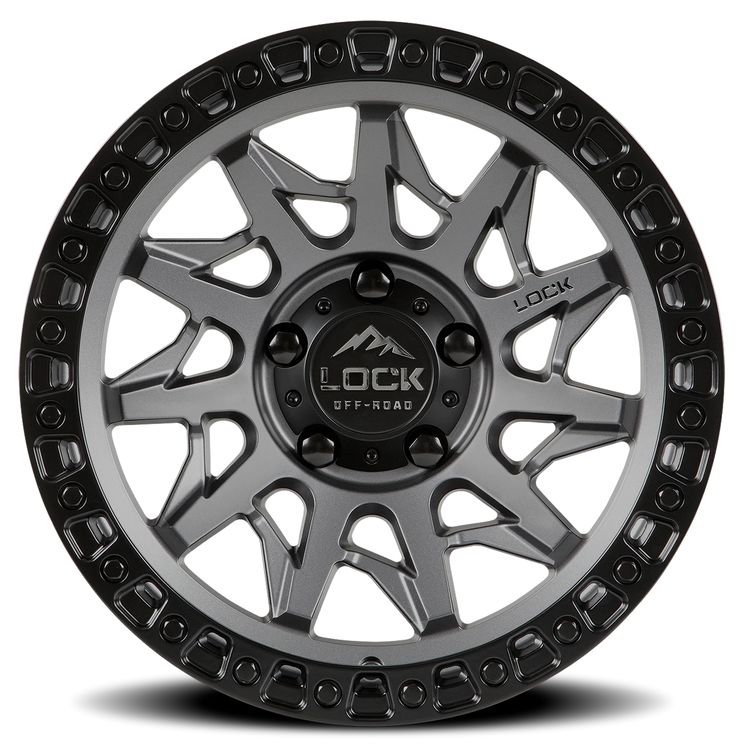 LUNATIC | 17X9 | 8X170 | +1 | MATTE GREY W MATTE BLACK RING | LUNATIC-7987MGMBR - Image 3