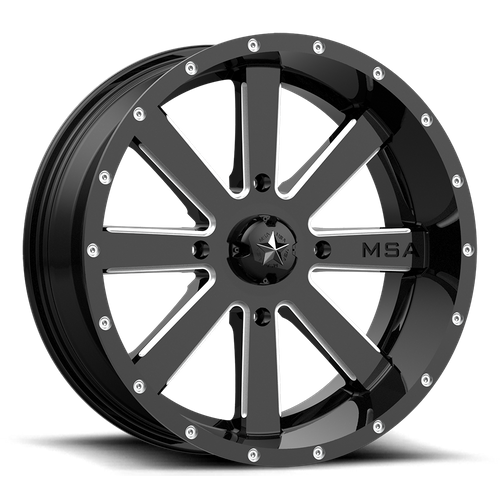 MSA Offroad Wheels | M34 FLASH | 22.0x7.00 | 4X137 | 0 | GLOSS BLACK MILLED