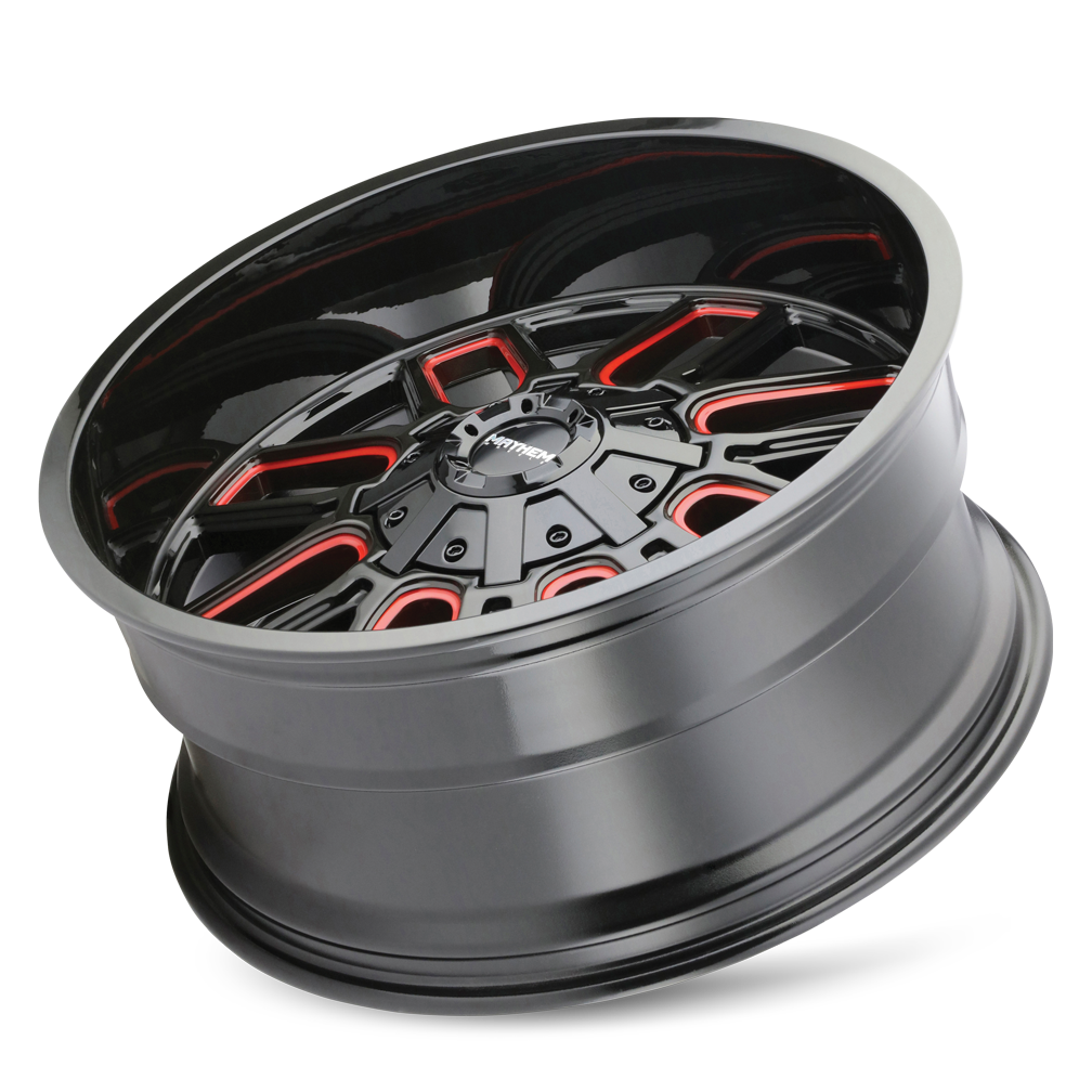 MAYHEM COGENT GLOSS BLACK MILLED PRISM RED | 22x10 | 8-165.1 | -19mm | 8107-22181BTR