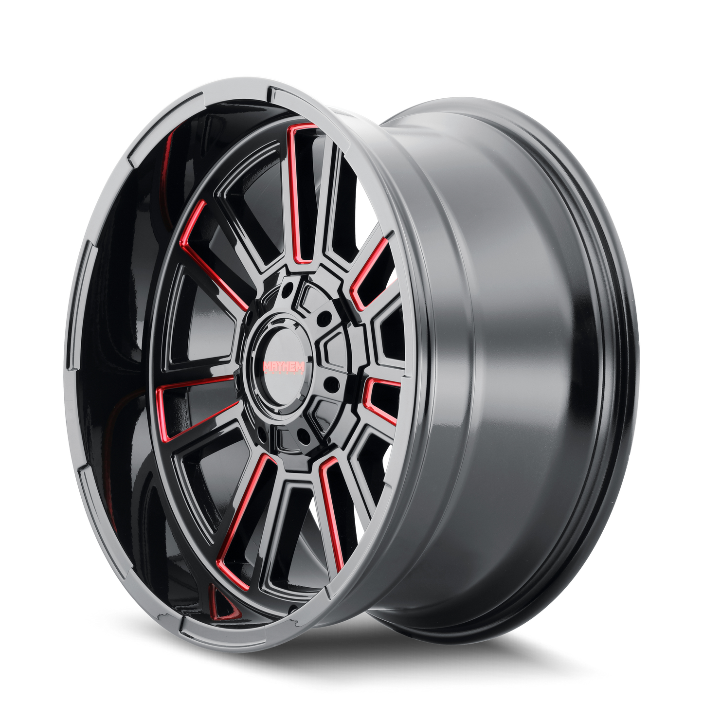 MAYHEM APOLLO GLOSS BLACK MILLED PRISM RED | 20x10 | 8x170 | -19mm | 8115-2170BTR
