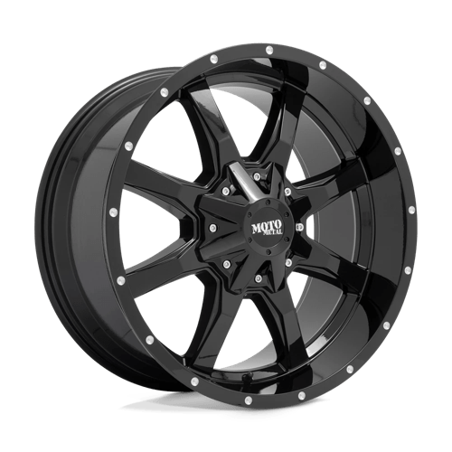 Moto Metal | MO970 | 17.0x9.00 | 8X165.1 | -12 | GLOSS BLACK W/ SPOT MILLED LIP