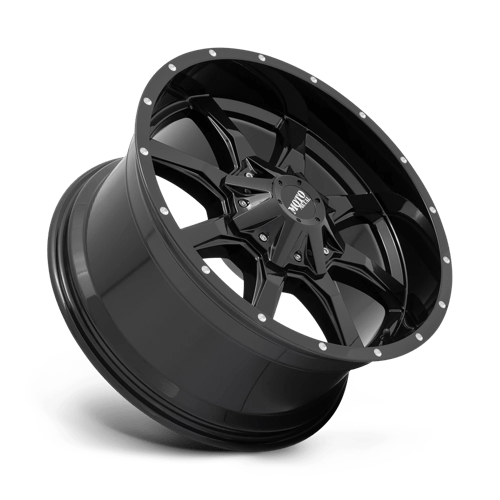 Moto Metal | MO970 | 16.0x8.00 | 8X165.1 | 0 | GLOSS BLACK W/ SPOT MILLED LIP