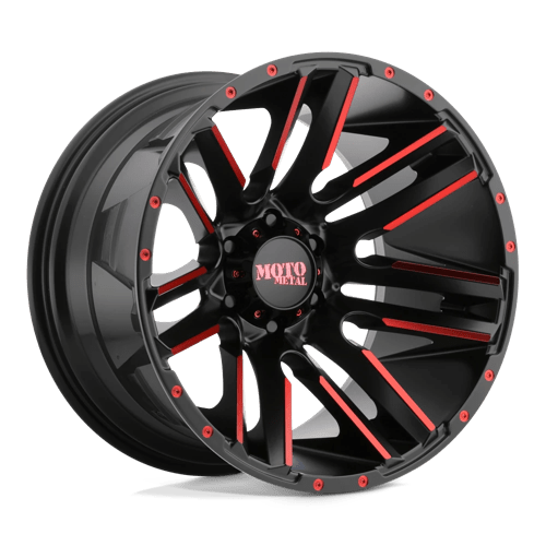 Moto Metal | MO978 RAZOR | 20.0x10.00 | 5X127 | -24 | SATIN BLACK MACH W/ RED TINT