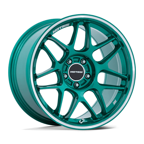 Motegi | MR158 TSUBAKI | 19.0x8.50 | 5X114.3 | 25 | HOKKAIDO GREEN W/ MACHINED LIP