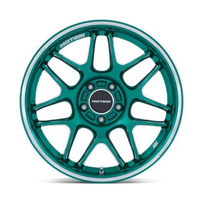 Motegi | MR158 TSUBAKI | 18.0x9.50 | 5X114.3 | 25 | HOKKAIDO GREEN W/ MACHINED LIP