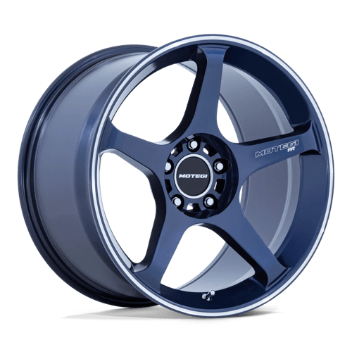 Motegi | MR159 BATTLE V | 17.0x9.50 | 5X114.3 | 35 | OBSIDIAN BLUE MACH LIP STRIPE