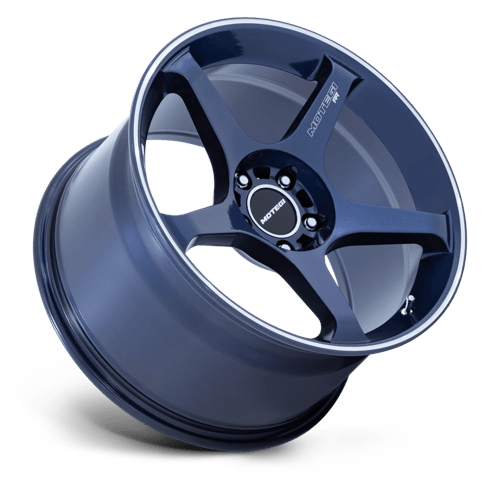 Motegi | MR159 BATTLE V | 18.0x9.50 | 5X114.3 | 38 | OBSIDIAN BLUE MACH LIP STRIPE