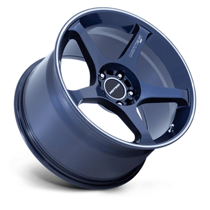 Motegi | MR159 BATTLE V | 18.0x8.50 | 5X100 | 30 | OBSIDIAN BLUE MACH LIP STRIPE