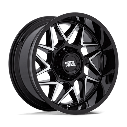 Moto Metal | MO812 TURBINE | 20.0x10.00 | 8X170 | -18 | GLOSS BLACK W/ MACHINED FACE