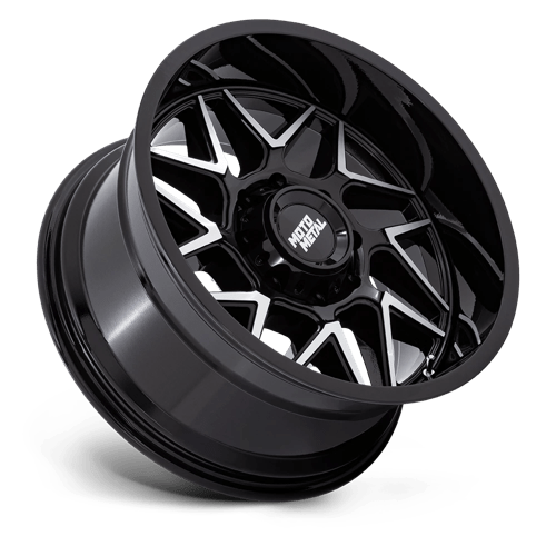 Moto Metal | MO812 TURBINE | 20.0x10.00 | 8X165.1 | -18 | GLOSS BLACK W/ MACHINED FACE