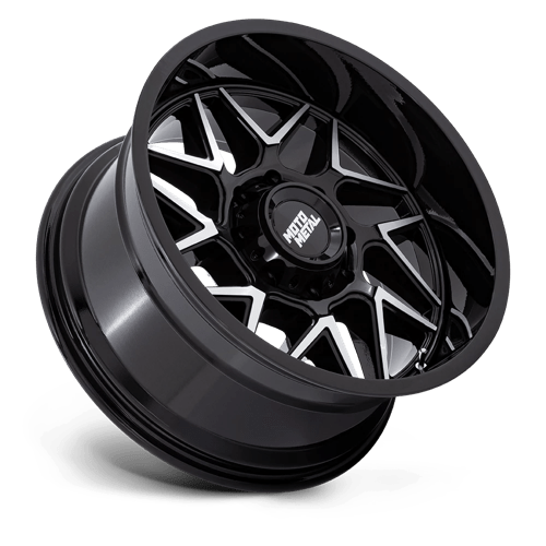 Moto Metal | MO812 TURBINE | 20.0x10.00 | 5X139.7 | -18 | GLOSS BLACK W/ MACHINED FACE