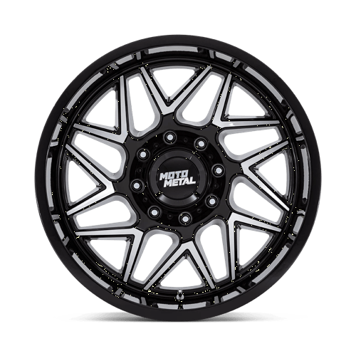 Moto Metal | MO812 TURBINE | 20.0x9.00 | 8X165.1 | 20 | GLOSS BLACK W/ MACHINED FACE