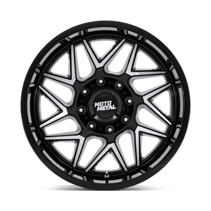 Moto Metal | MO812 TURBINE | 20.0x9.00 | 8X170 | 1 | GLOSS BLACK W/ MACHINED FACE