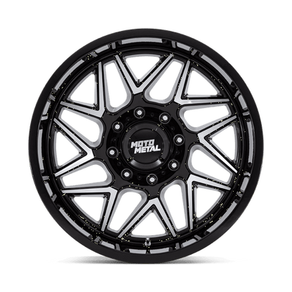 Moto Metal | MO812 TURBINE | 20.0x10.00 | 6X139.7 | -18 | GLOSS BLACK W/ MACHINED FACE