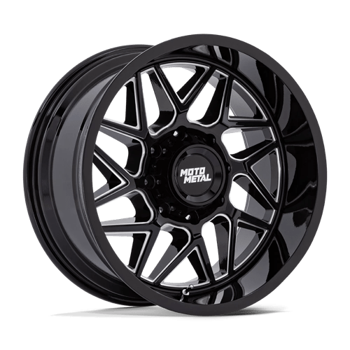 Moto Metal | MO812 TURBINE | 20.0x10.00 | 8X180 | -18 | GLOSS BLACK MILLED