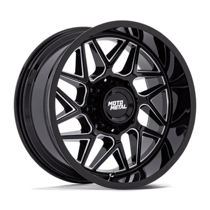 Moto Metal | MO812 TURBINE | 20.0x9.00 | 8X180 | 20 | GLOSS BLACK MILLED