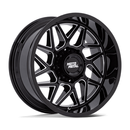 Moto Metal | MO812 TURBINE | 20.0x9.00 | 8X170 | 20 | GLOSS BLACK MILLED