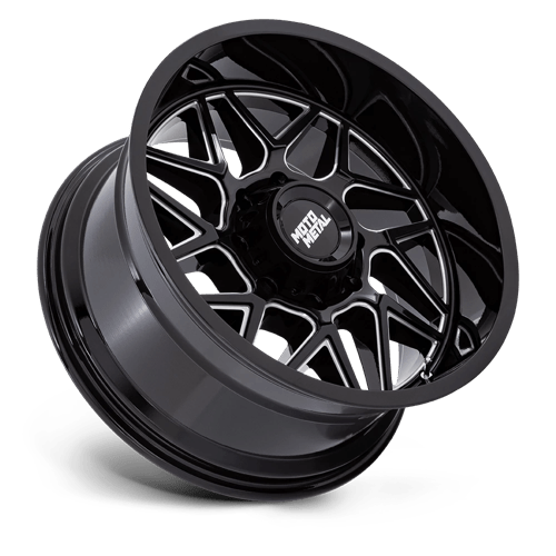 Moto Metal | MO812 TURBINE | 20.0x10.00 | 8X165.1 | -18 | GLOSS BLACK MILLED