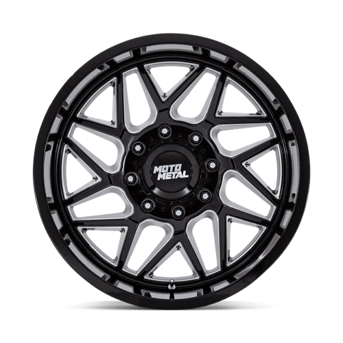 Moto Metal | MO812 TURBINE | 20.0x10.00 | 5X139.7 | -18 | GLOSS BLACK MILLED