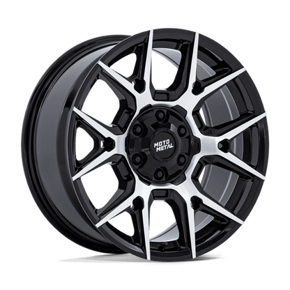 Moto Metal | MO813 MASON | 17.0x8.50 | 6X135/6X139.7 | 12 | GLOSS BLACK W/ MACHINED FACE
