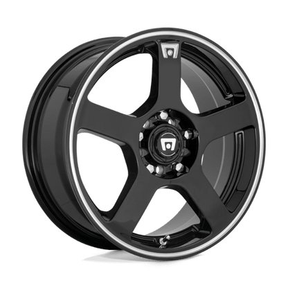 Motegi | MR116 FS5 | 18.0x8.00 | 5X108/5X114.3 | 45 | GLOSS BLACK W/ MACHINED FLANGE