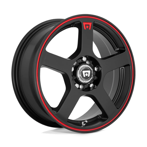 Motegi | MR116 FS5 | 17.0x7.00 | 5X108/5X114.3 | 40 | MATTE BLACK W/ RED STRIPE