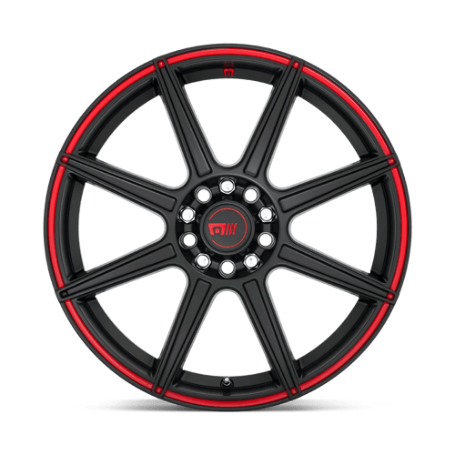 Motegi | MR142 CS8 | 17.0x7.00 | 5X100/5X114.3 | 40 | SATIN BLACK W/ RED STRIPE