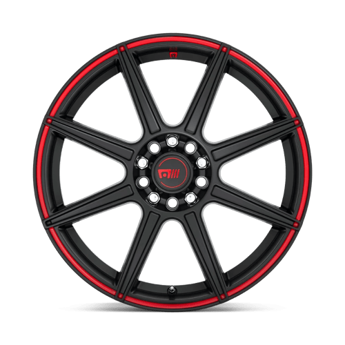 Motegi | MR142 CS8 | 17.0x7.00 | 5X112/5X114.3 | 40 | SATIN BLACK W/ RED STRIPE