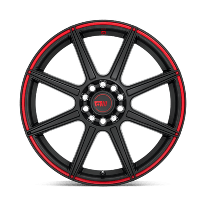 Motegi | MR142 CS8 | 15.0x6.50 | 5X100/5X114.3 | 40 | SATIN BLACK W/ RED STRIPE