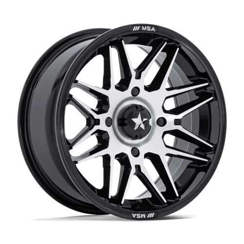 MSA Offroad Wheels | M52 RADAR UTV | 16.0x7.00 | 4X137 | 10 | GLOSS BLACK W/ MACHINED FACE