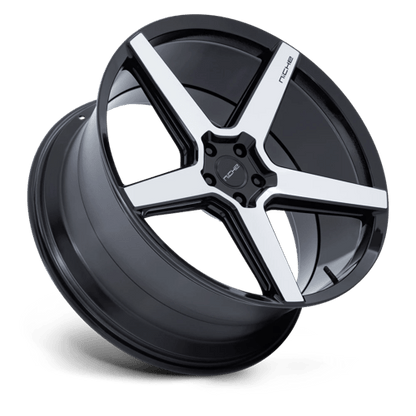 Niche 1PC | NC283 MODENA | 22.0x10.50 | 5X120 | 38 | GLOSS BLACK W/ MACHINED FACE