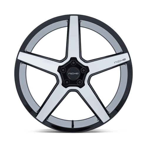 Niche 1PC | NC283 MODENA | 22.0x9.00 | 5X120 | 27 | GLOSS BLACK W/ MACHINED FACE