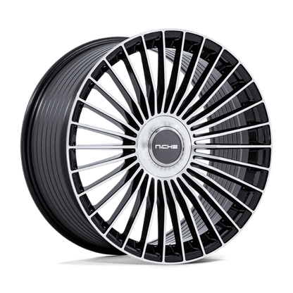 Niche 1PC | NC282 SERENE | 22.0x10.50 | 5X108/5X114.3 | 45 | GLOSS BLACK W/ MACHINED FACE