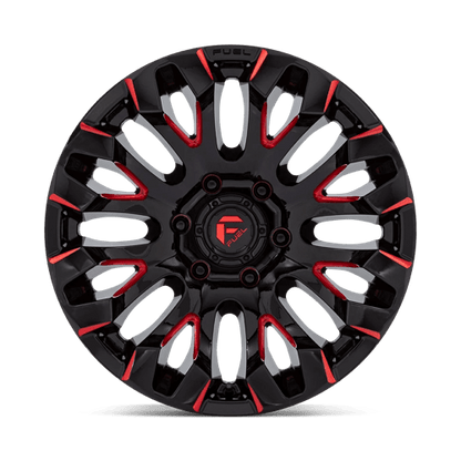 Fuel 1PC | D829 QUAKE | 18.0x9.00 | 6X135 | 1 | GLOSS BLACK MILLED RED TINT
