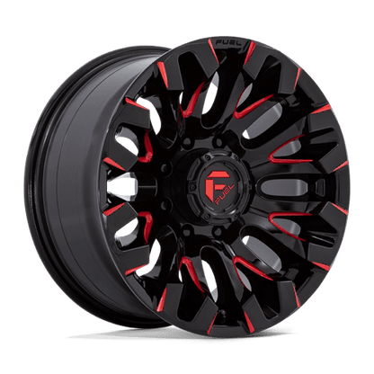 Fuel 1PC | D829 QUAKE | 18.0x9.00 | 8X180 | 1 | GLOSS BLACK MILLED RED TINT