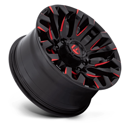 Fuel 1PC | D829 QUAKE | 18.0x9.00 | 8X180 | 1 | GLOSS BLACK MILLED RED TINT