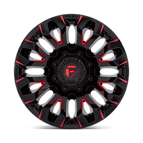 Fuel 1PC | D829 QUAKE | 18.0x9.00 | 8X180 | 1 | GLOSS BLACK MILLED RED TINT